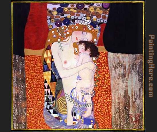 mother and child painting - Gustav Klimt mother and child art painting